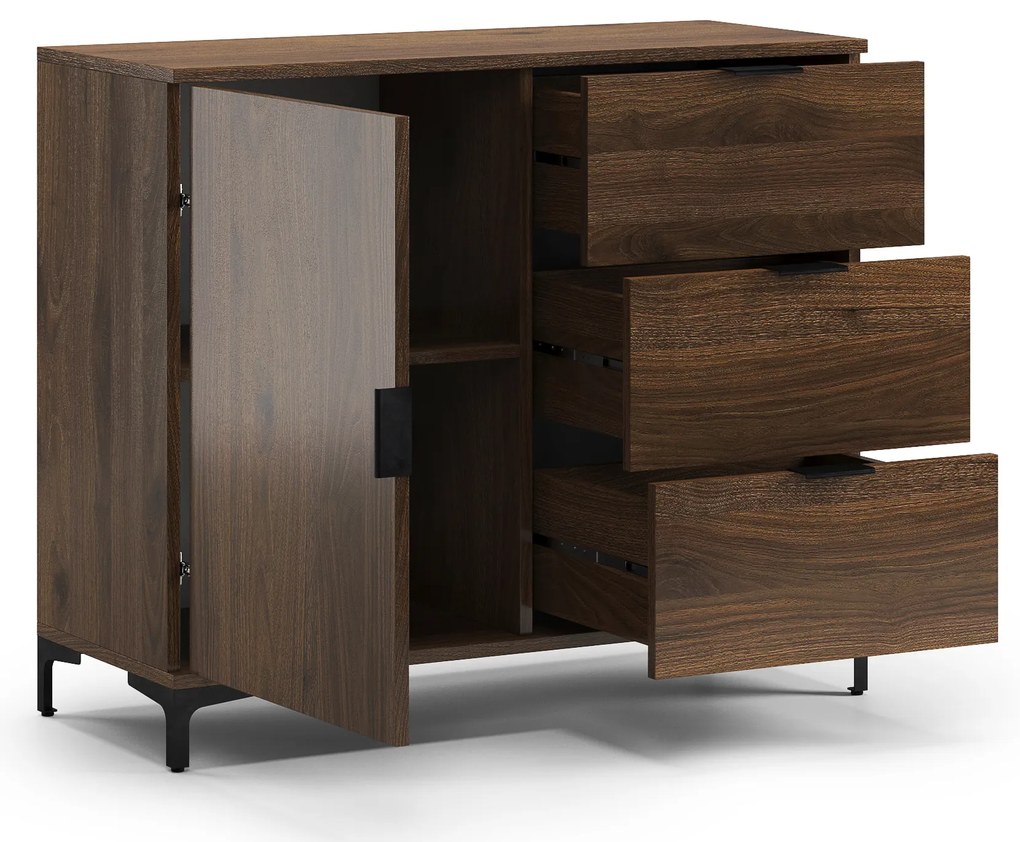 Mazzoni LANA K-100S komód Elegáns Dió - FIÓKOS KOMÓD