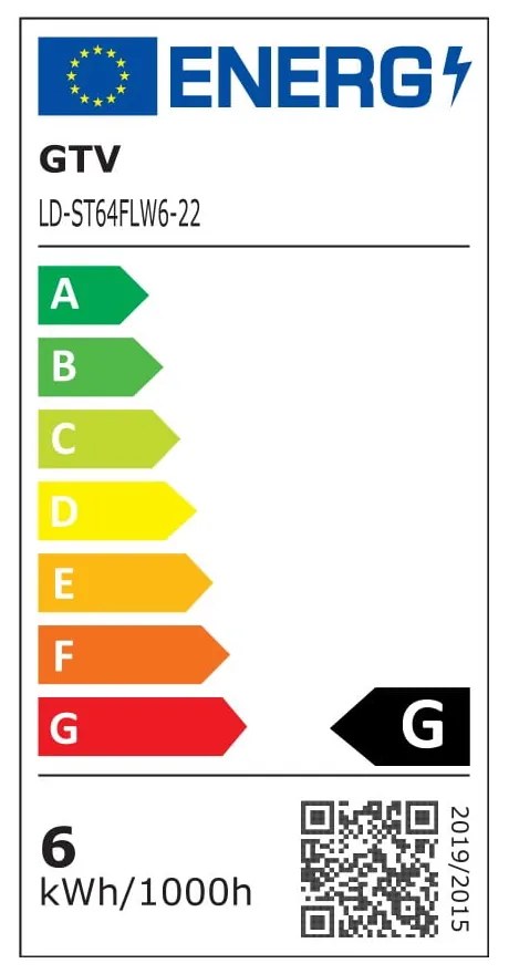 Meleg fehér szálas izzó E27, 6 W – GTV
