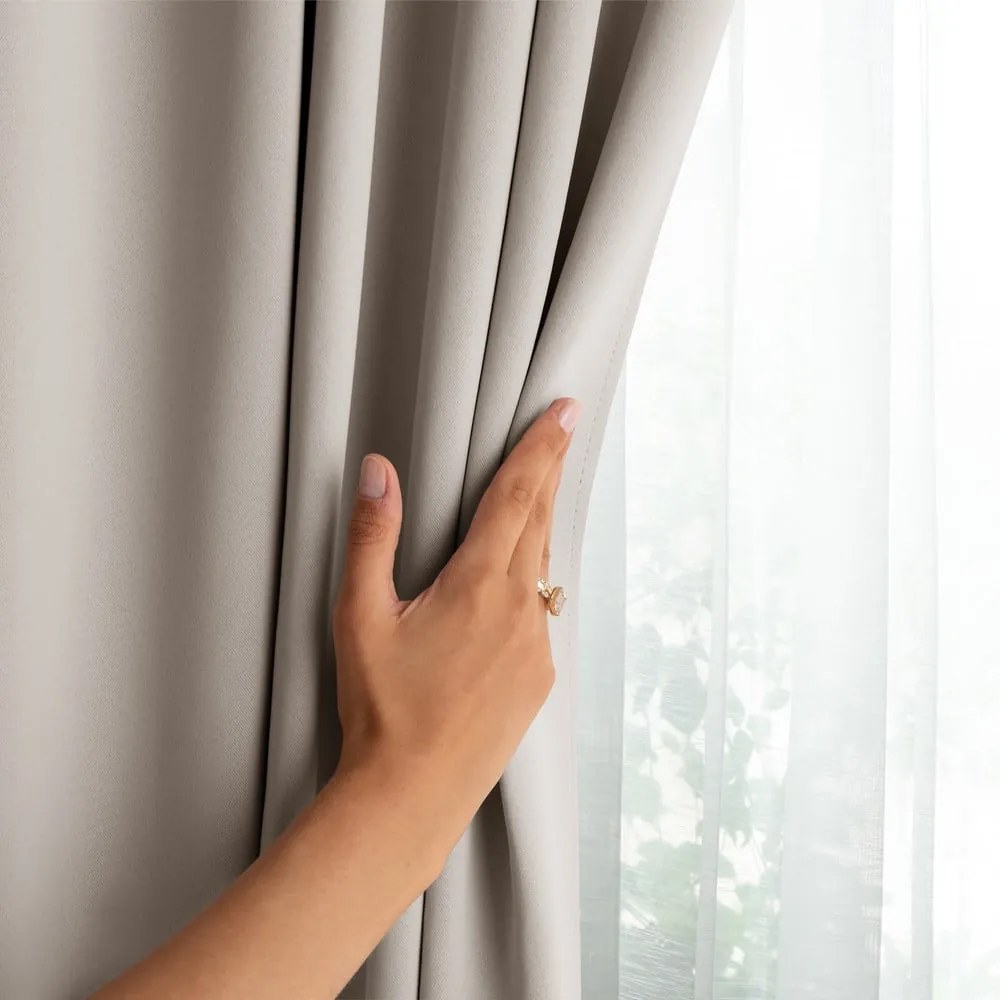 Bézs dimout (részleges sötétítő) függöny 140x175 cm Kierra – Restilo
