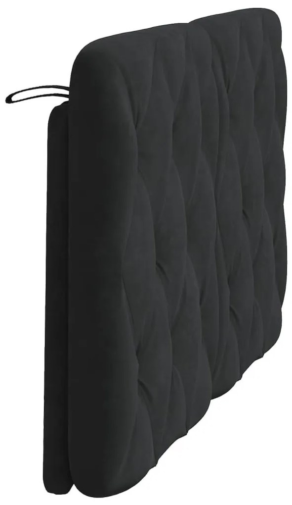 fekete bársony fejtámla párna 140 cm