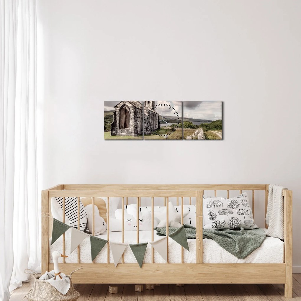 Kép - Ír templom (órával) (90x30 cm)