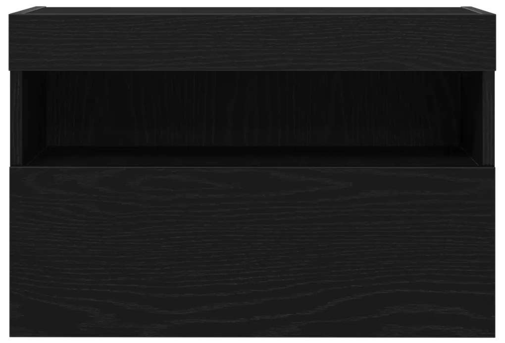 TV faliszekrény LED világítással 2 db Fekete tölgy 60x30x40 cm
