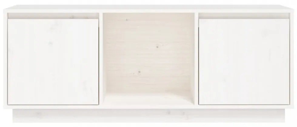 fehér tömör fenyőfa TV-szekrény 110,5x35x44 cm