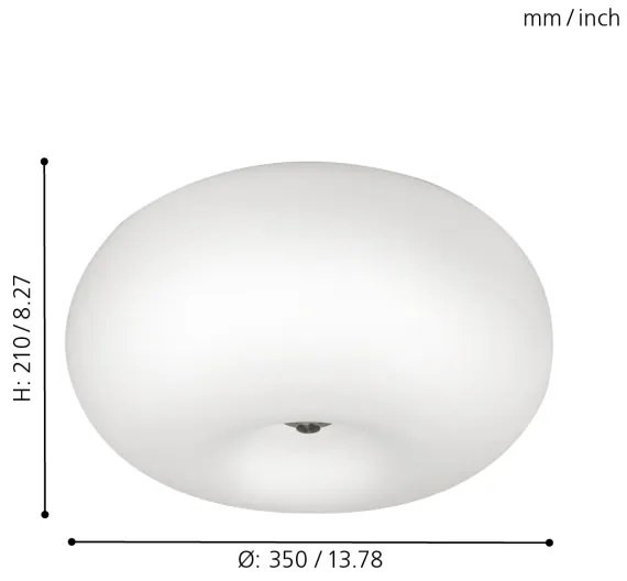 EGLO 86812 - Mennyezeti lámpa OPTICA 2xE27/60W/230V opálüveg
