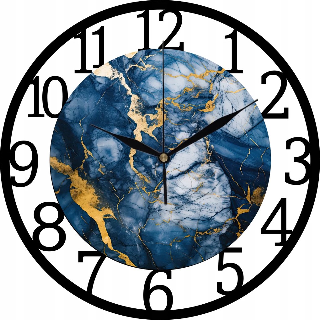Falióra Dekoráció Ideális Nappaliba Márvány sötétkék-arany 35 cm