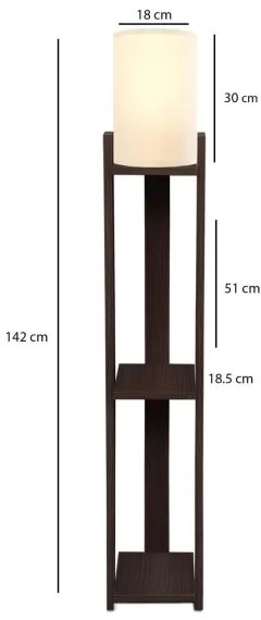 Állólámpa AYD 1xE27/40W/230V barna/krémszínű