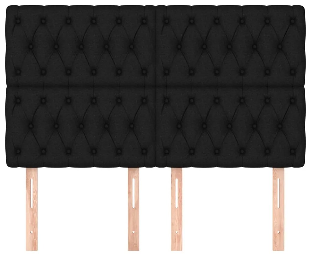 fekete szövet fejtámla 160x7x118/128 cm