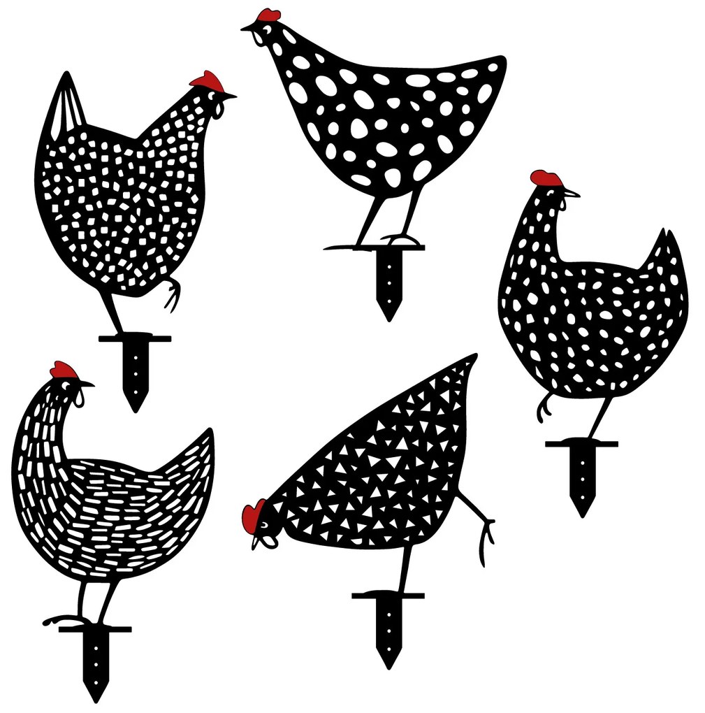 Kerti fém kiegészítők díszkészlete Chick (fekete). 1083190