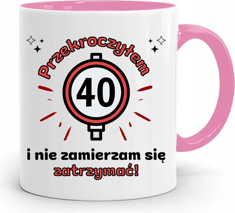 Születésnapra 40 40-es 40-es Bögre Rózsaszín Ajándék fényképes nyomattal