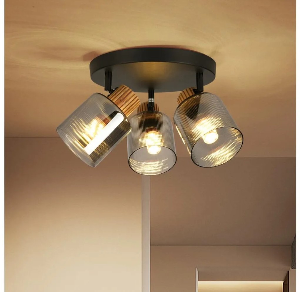 Brilagi - HYGGE 3xE14/15W/230V spotlámpa fekete/füstszínű