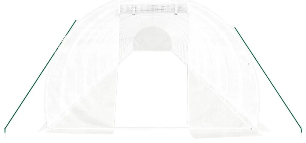 fehér acélvázas melegház 66 m² 22x3x2 m