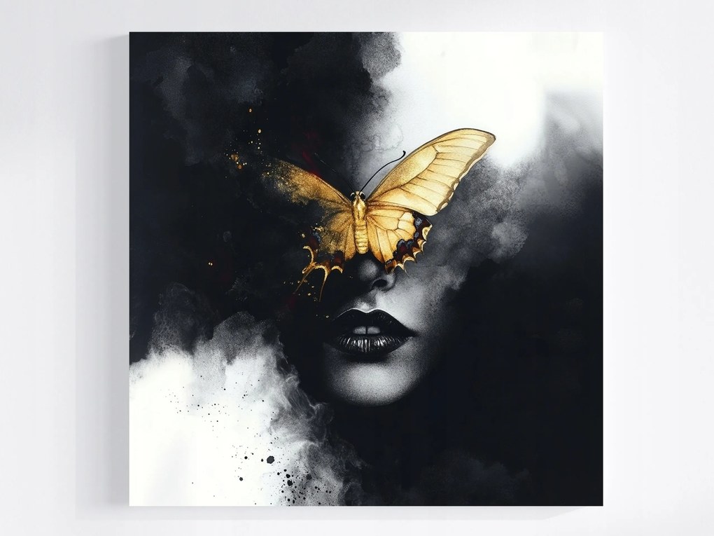 Canvas Vászonkép Absztrakt Portré Nő Arc Pillangó Maszk 40x40