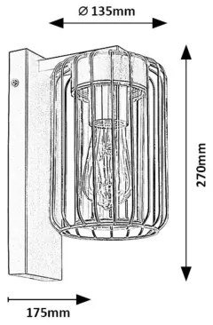 Rabalux 77106 - Kültéri fali lámpa TARPA 1xE27/40W/230V IP44