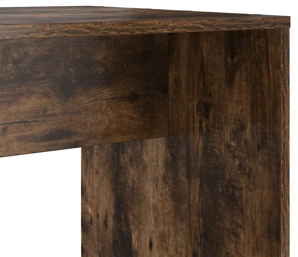 Asztal polcokkal Füstölt tölgy 138.5 x 55 x 143 cm Faanyag