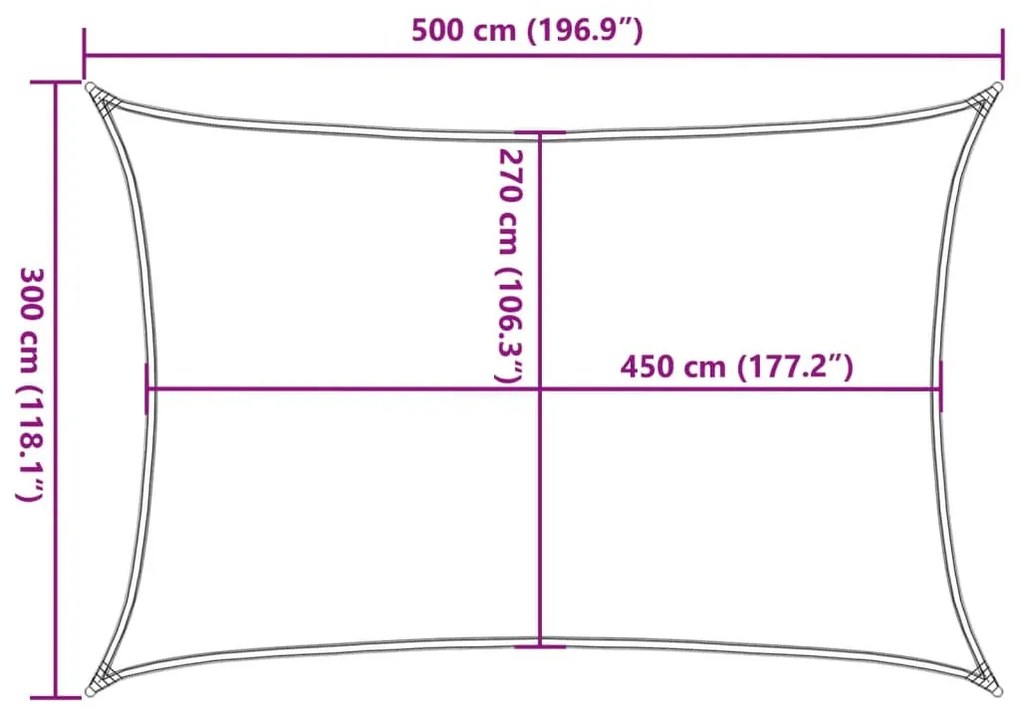 sárga HDPE napvitorla 160 g/m² 3 x 5 m