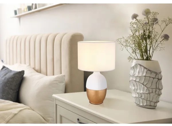 Globo 21627W - Asztali lámpa VALENTINO 1xE14/40W/230V fehér