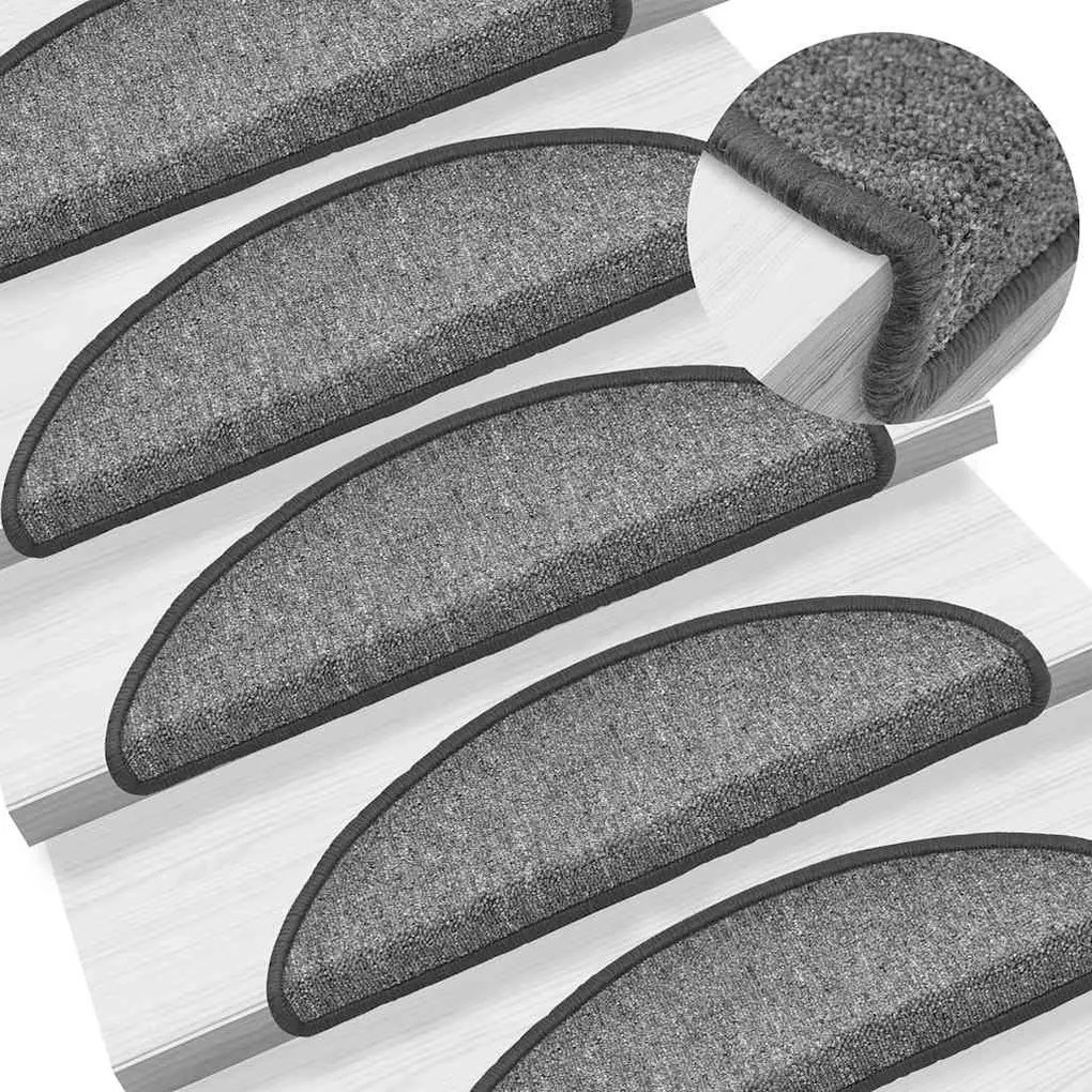 30 db sötétszürke lépcsőszőnyeg 56x17x3 cm