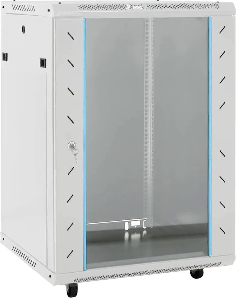 vidaXL szürke 15U hálózati szekrény 19" IP20 60 x 45 x 86 cm