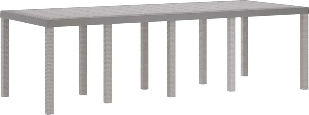 vidaXL Kerti Asztal Világosszürke 250 x 100 x 73 cm polirattan