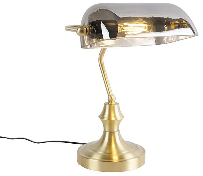 Klasszikus jegyző lámpa arany füstölt tükörüveggel - Bankár