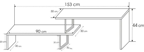 TV állvány OVIT 44x153 cm barna/fekete