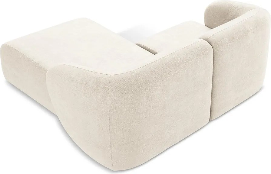 Bézs zsenília sarokkanapé (jobb oldali-heverő résszel) Lani – Makamii