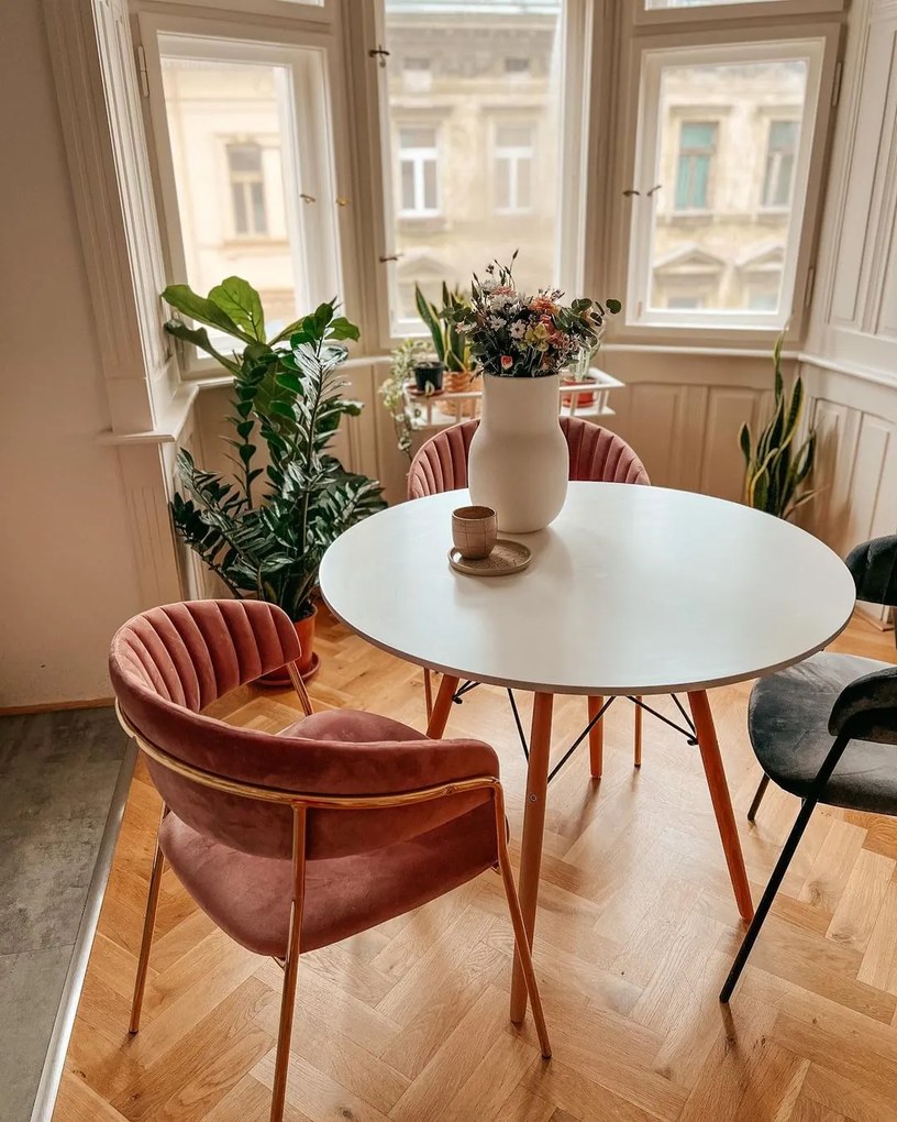 Fehér étkezőasztal OSLO 90x90