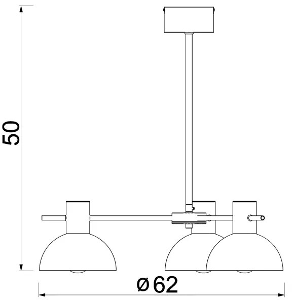 Csillár rúdon  ESTATE MINI 3xE27/15W/230V kék