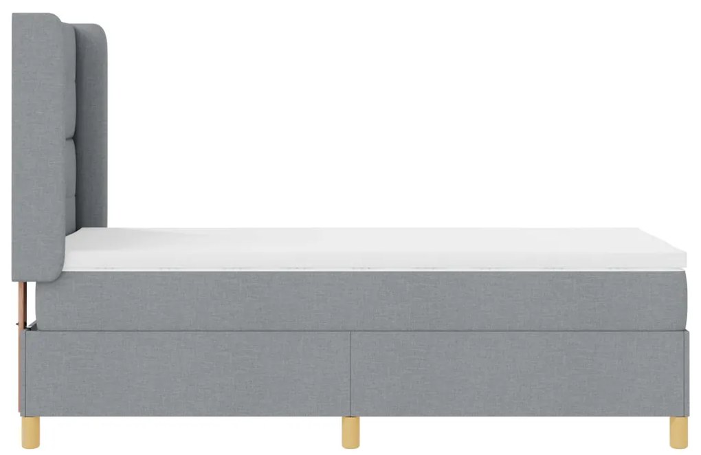 Boxspring Ágy Matracokkal &amp; LED Fény Szürke 90x190 cm Szövet
