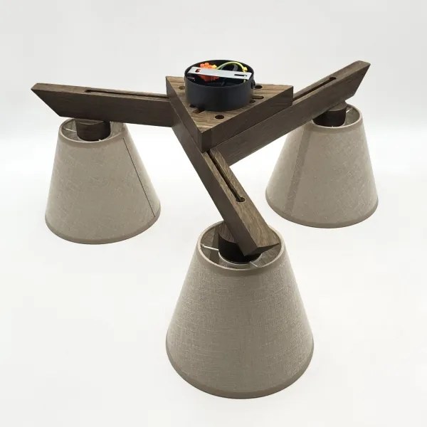 Brilagi - LED felületre szerelt csillár ANTHONY 3xE14/40W/230V tölgy/dió/bézs.