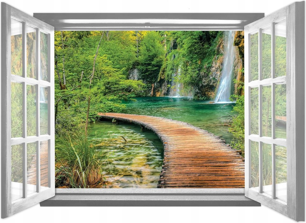 Flizelin fotótapéta Vízesés pihenés az erdőben természet 201x145 +ragasztó