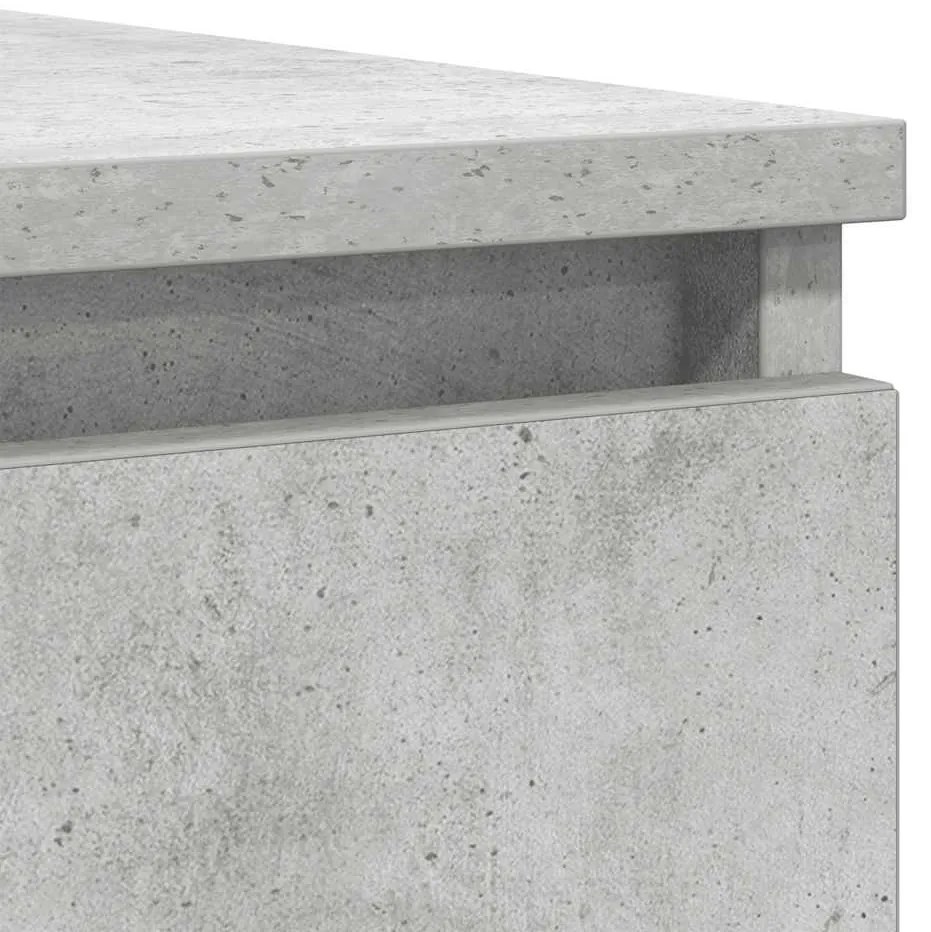 betonszürke szerelt fa tálalószekrény fiókos 100,5x35x98,5 cm