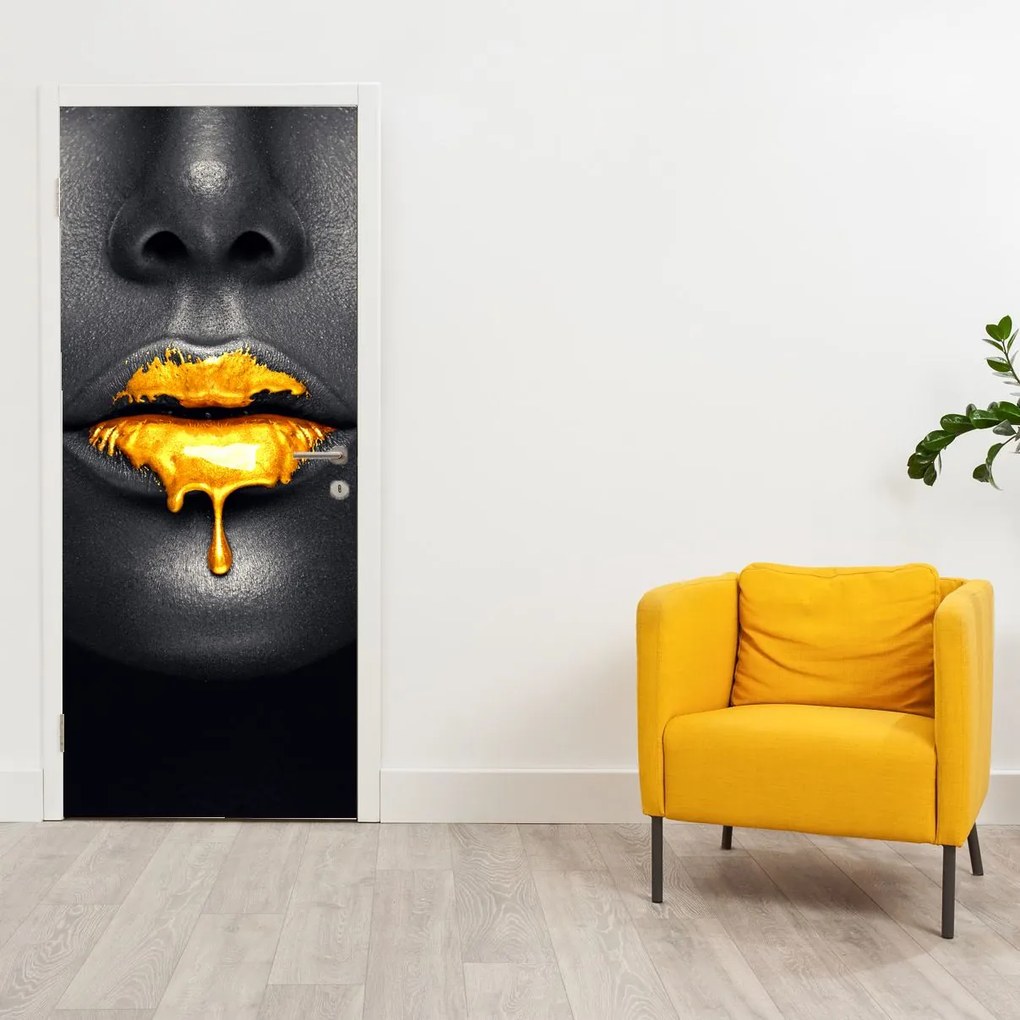 Fotótapéta ajtóra - Női ajkak (95x205cm)