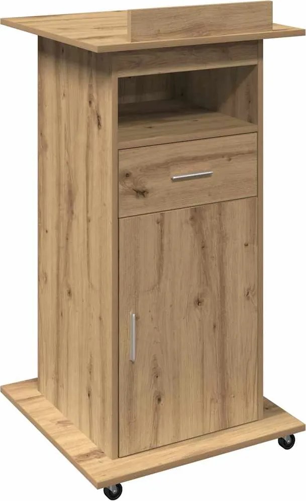 vidaXL Pódium fiókkal polcokkal Artisan tölgy 55 x 55 x 107 cm Faanyag