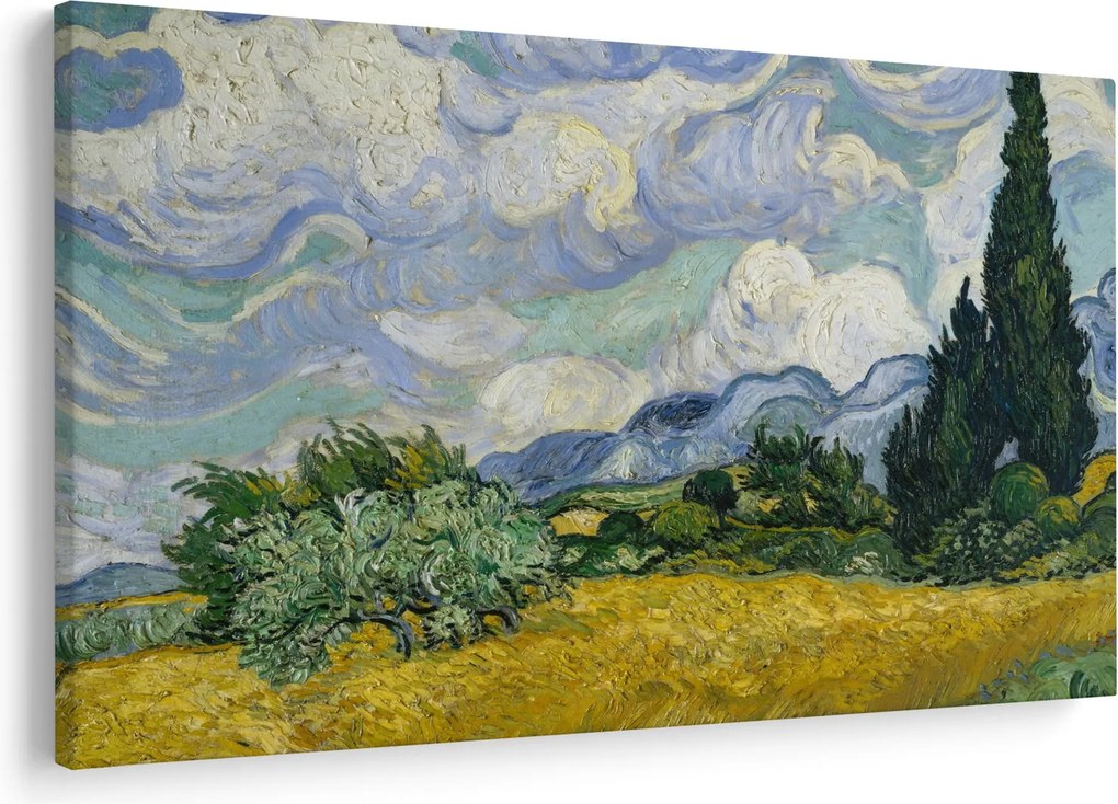 Kép - Vincent van Gogh, Wheat Field with Cypresses, reprodukciók (90x60 cm)