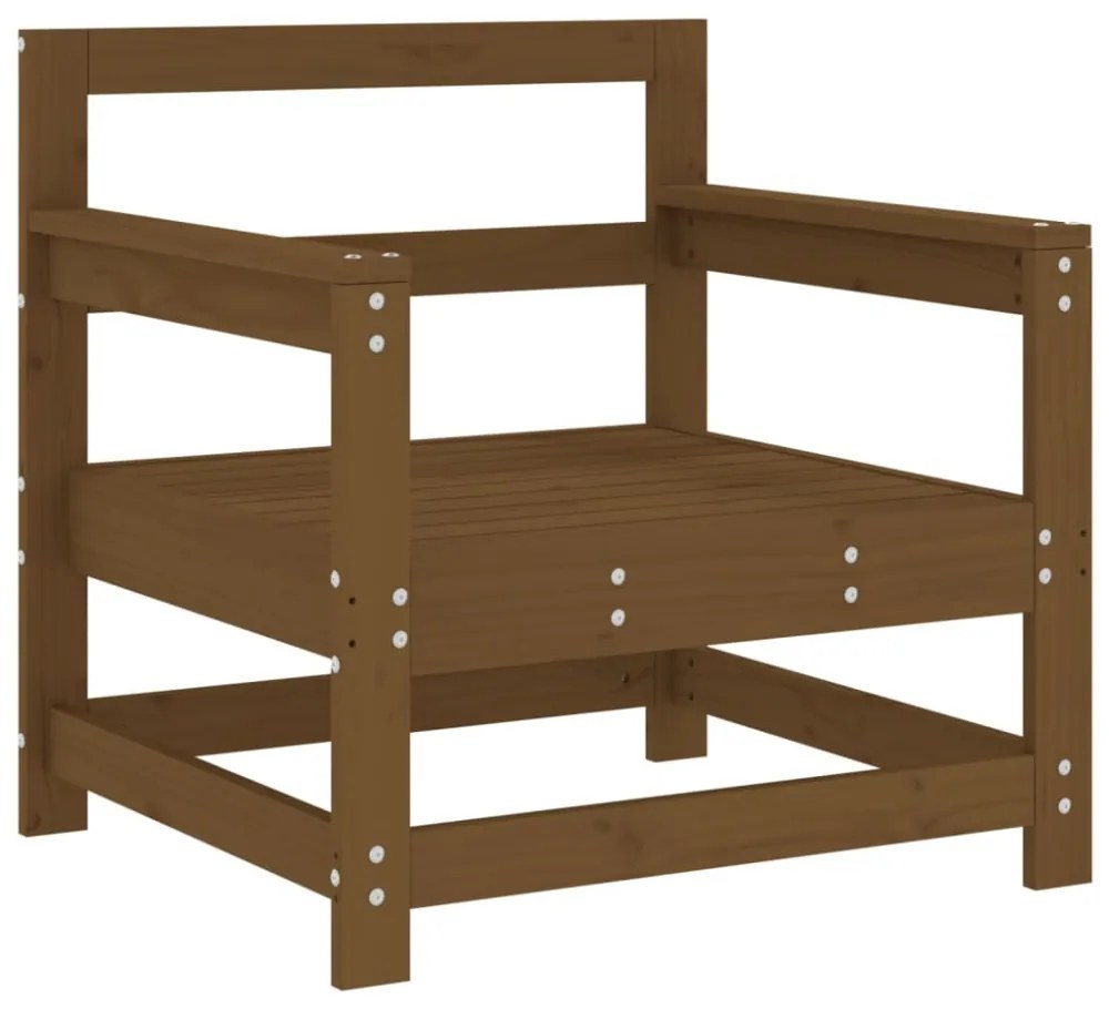 2 db mézbarna tömör fenyőfa kerti szék párnákkal