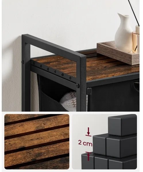 Mosókosár REX barna/fekete