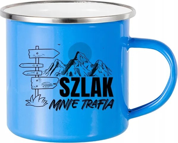 Zománcozott Acél Bögre 250 ml Kék Ösvény Hegyi minták
