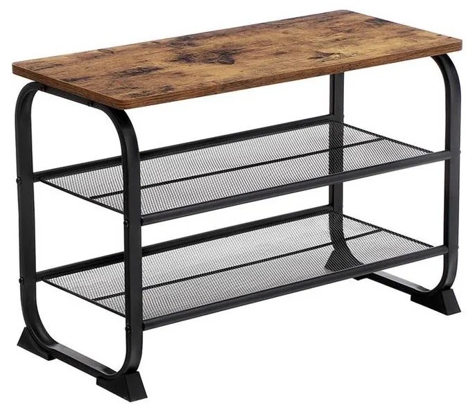 Cipőtároló DAVOR barna/fekete