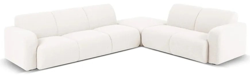 Fehér buklé sarokkanapé (jobb oldali) Molino – Micadoni Home
