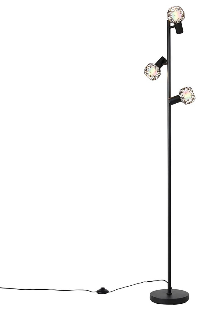 Okos állólámpa fekete állítható, 3 Wifi P45 - Mesh