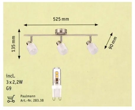 Paulmann 60200 - 3xLED-G9/2,2W Spotlámpa HELIX 230V