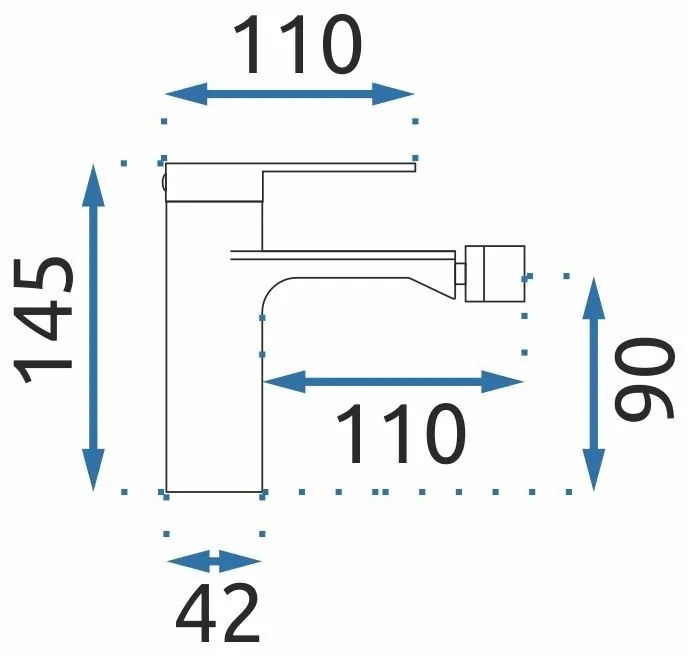 Rea Storm, bidé csaptelep h-145, grafit, REA-B4583