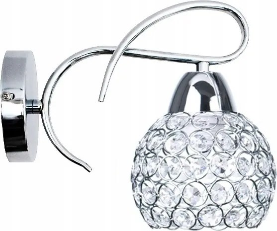 Fali Lámpa 1xE27 Króm Glamour Kristályok