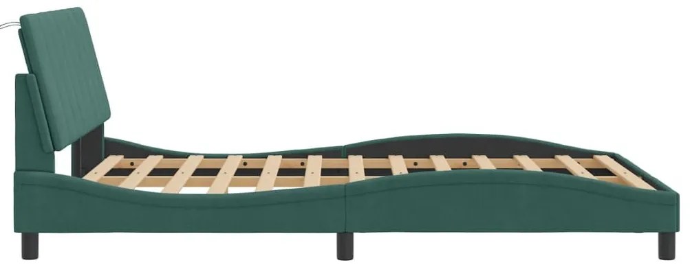 sötétzöld bársony ágykeret matrac nélkül Hanko 140 x 200 cm