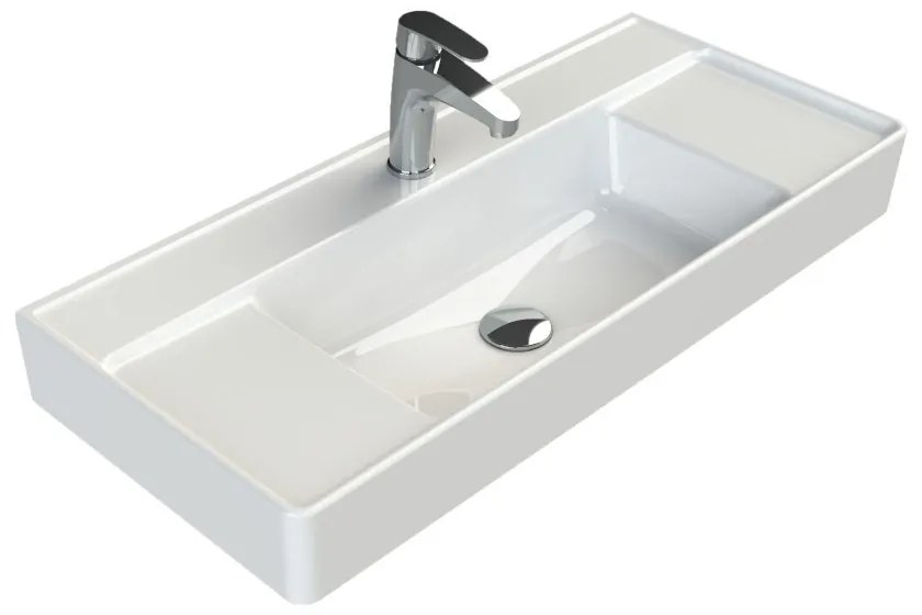 CeraStyle SHARP - KESKENY - porcelán mosdókagyló - 85 x 38 cm
