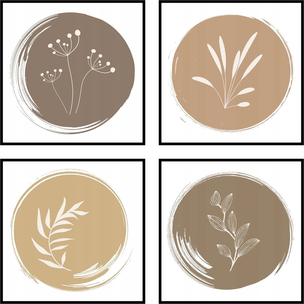 Négyzet alakú poszter szett grafika vázlatok 50x50