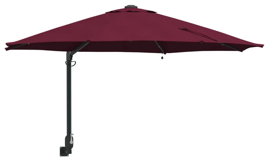 Falra Szerelhető Kerti Napernyő LED-del Burgundi Vörös 248 cm