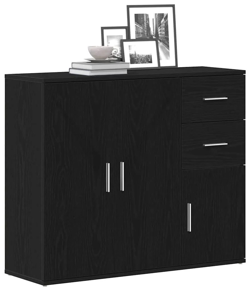 fekete tölgyfa tálalószekrény 91 x 29,5 x 75 cm