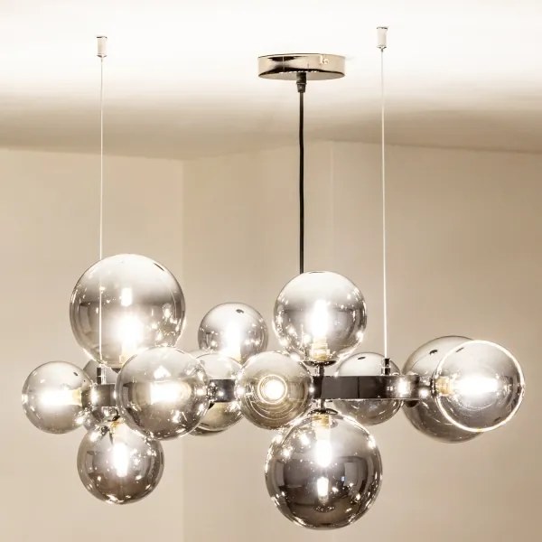 Brilagi - LED csillár kábelen MILLA 15xG9/3W/230V fekete króm/füstszínű